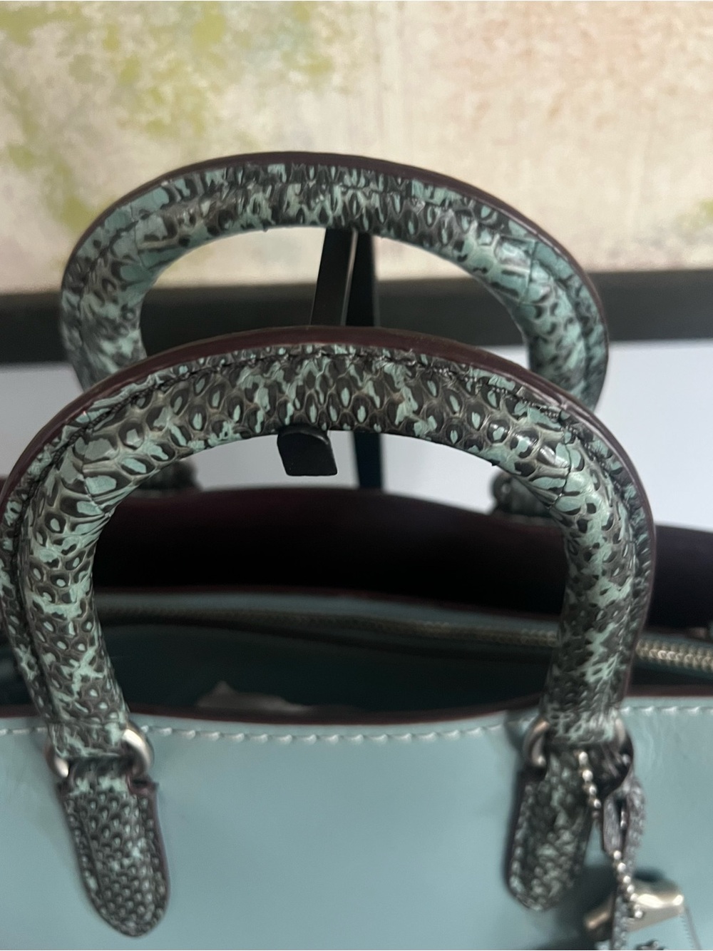 Coach 1941 Dakotah with Colorblock Snakeskin Detail Leather Satchel - Picture 4 of 13